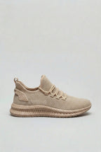 heren lage sneakers met veterschoenen in zand