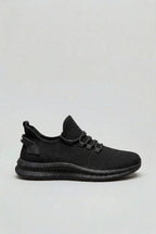 heren lage sneakers met veterschoenen in zwart