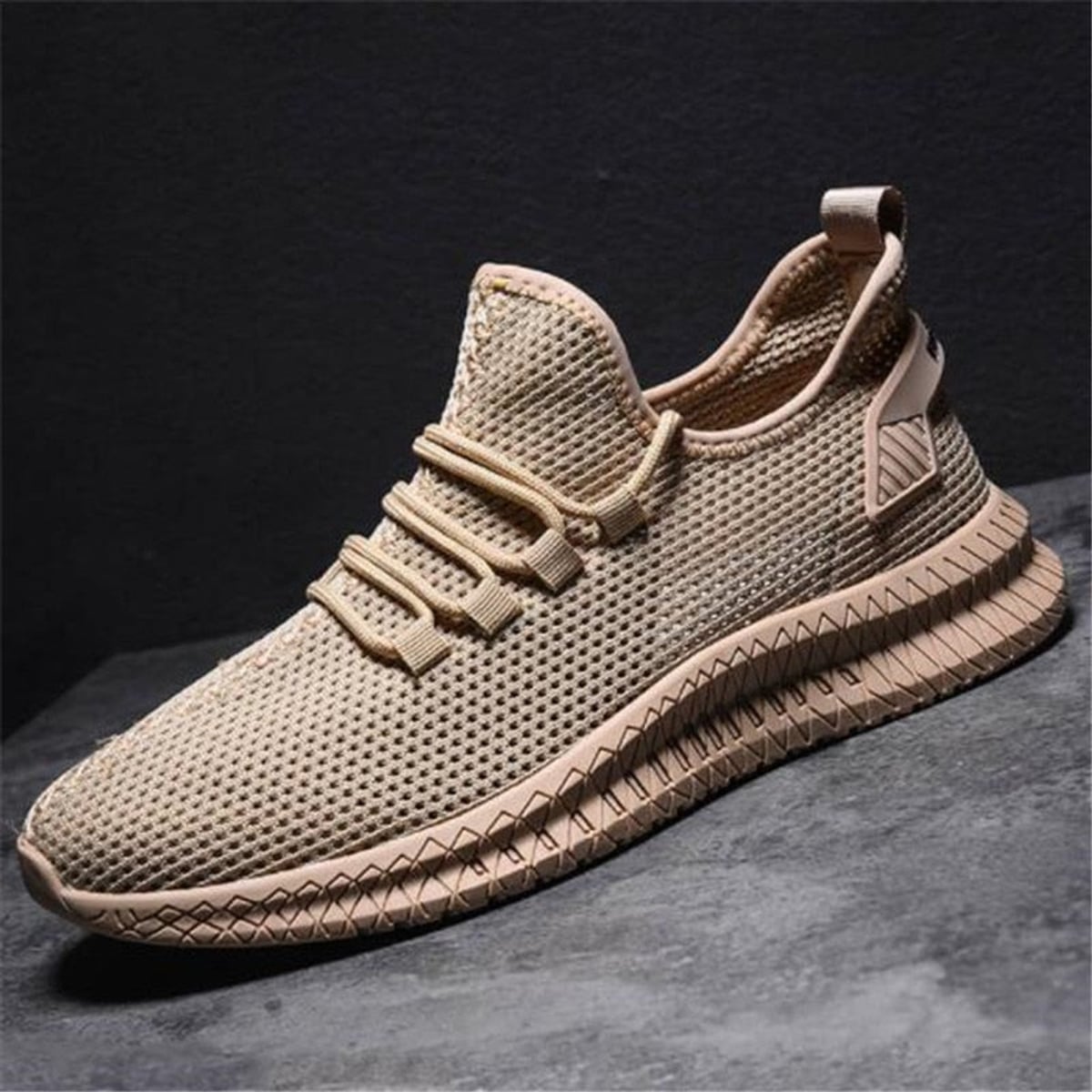 heren lichtgewicht sneakers met vetersluiting kaki