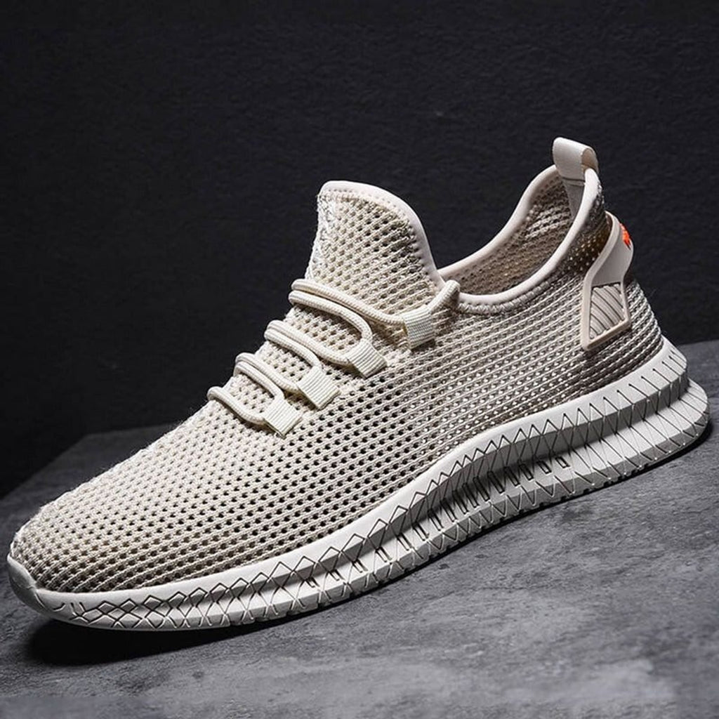 heren lichtgewicht sneakers met vetersluiting grijs
