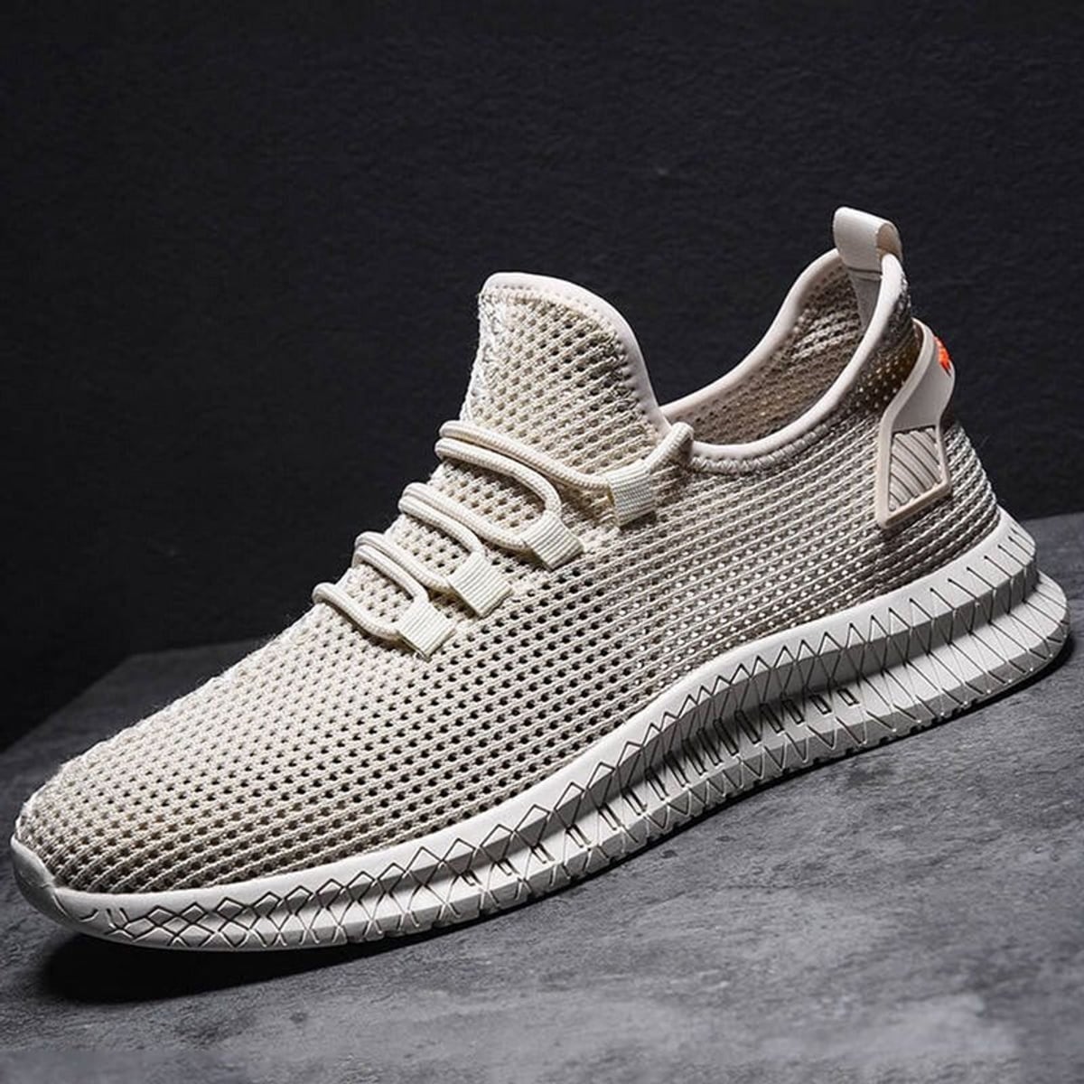heren lichtgewicht sneakers met vetersluiting grijs