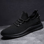 heren lichtgewicht sneakers met vetersluiting zwart