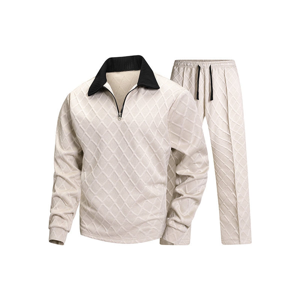 heren loungeset met halfzip kraag