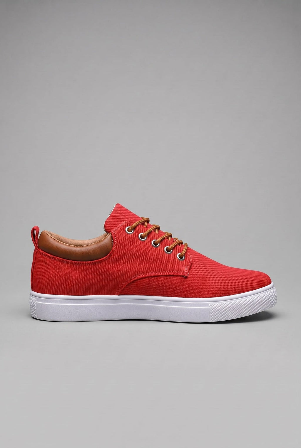 heren low-top sneakers met witte zool in rood