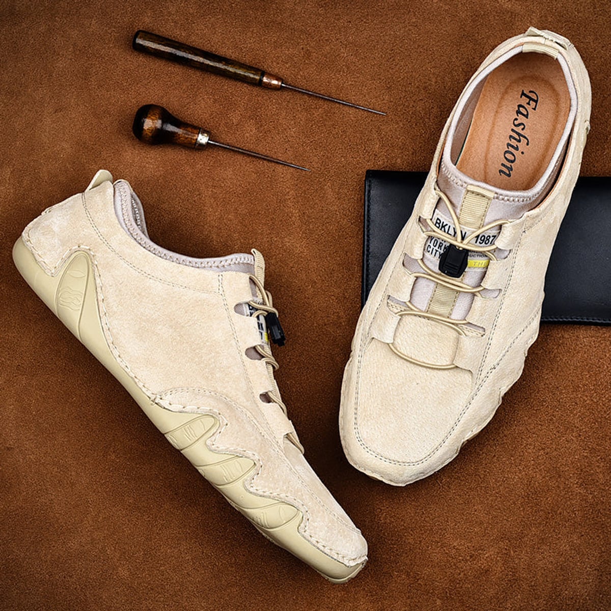 heren mocassin met elastisch instap