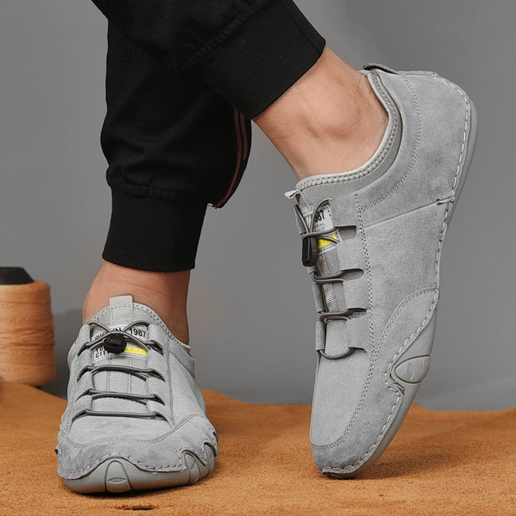 heren mocassin met elastisch instap grijs