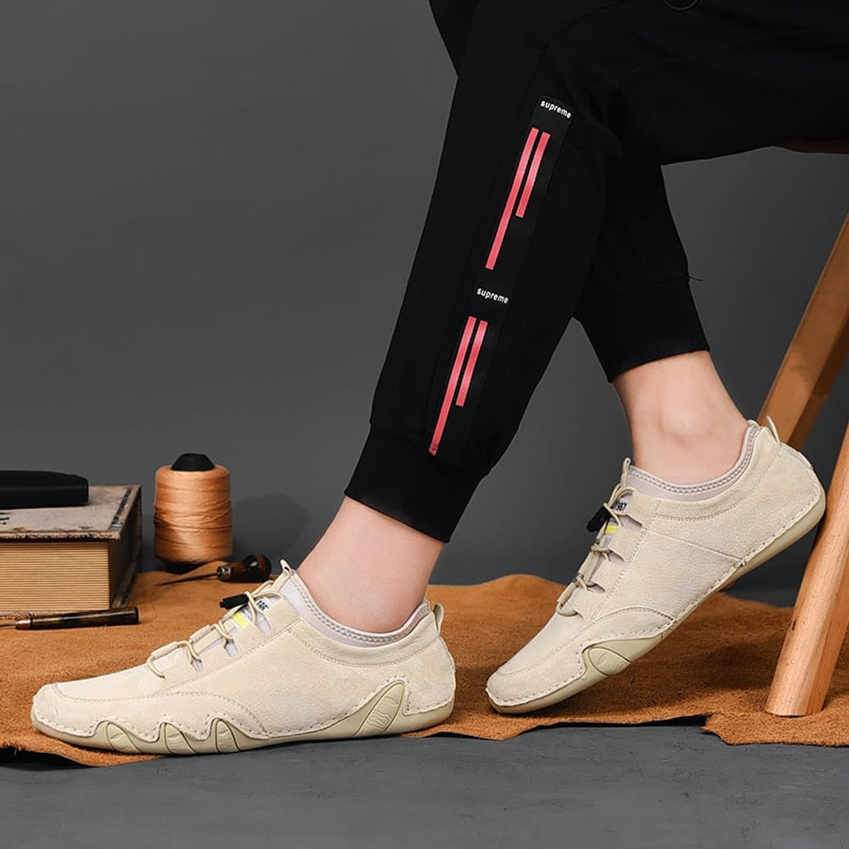 heren mocassin met elastisch instap