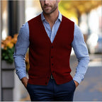 heren mouwloos vest in rood
