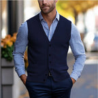 heren mouwloos vest in blauw