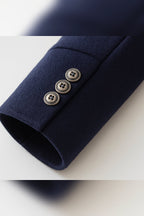 heren nette winterjas met staande kraag in marineblauw