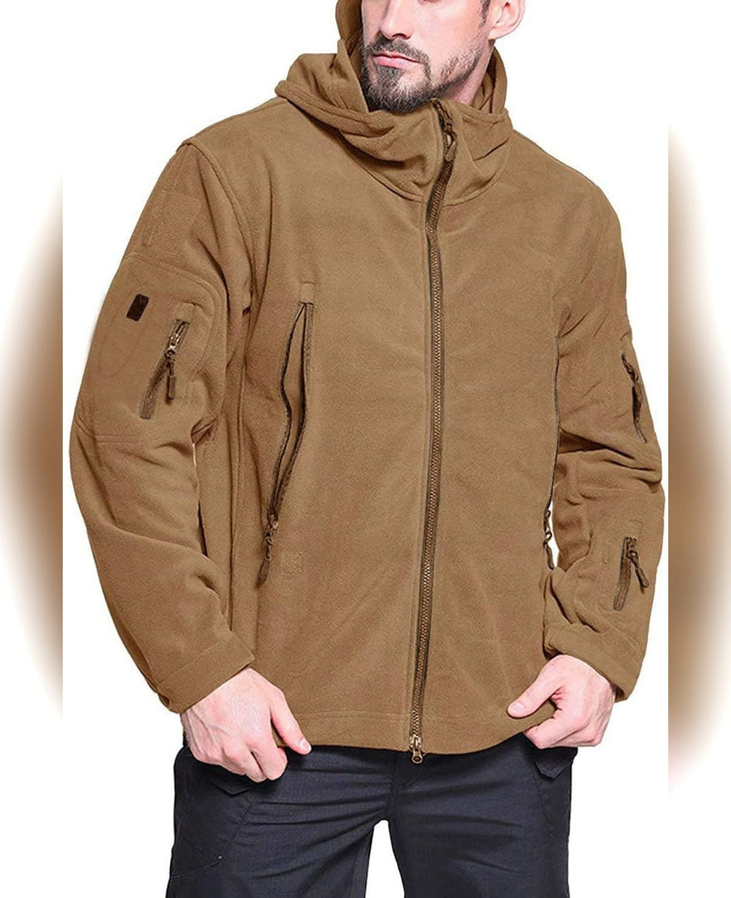 heren outdoor fleecejack met rits