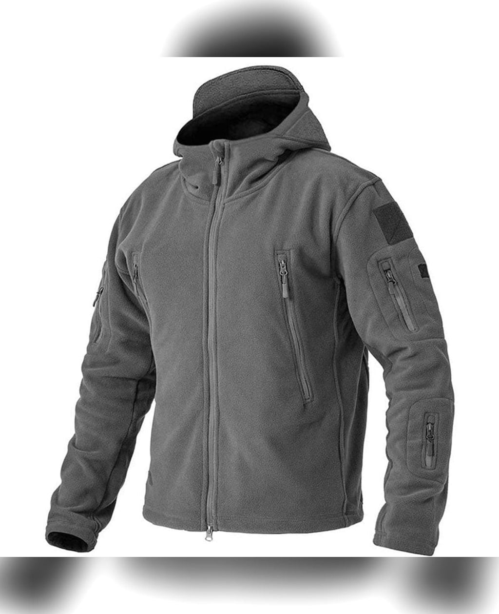 heren outdoor fleecejack met rits in grijs