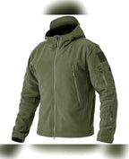heren outdoor fleecejack met rits in legergroen