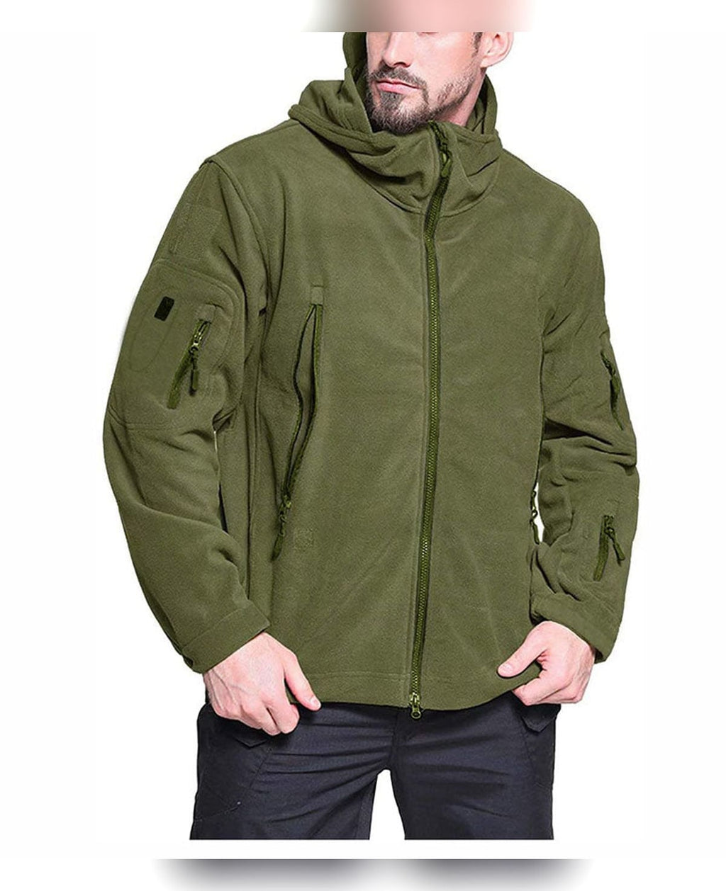 heren outdoor fleecejack met rits