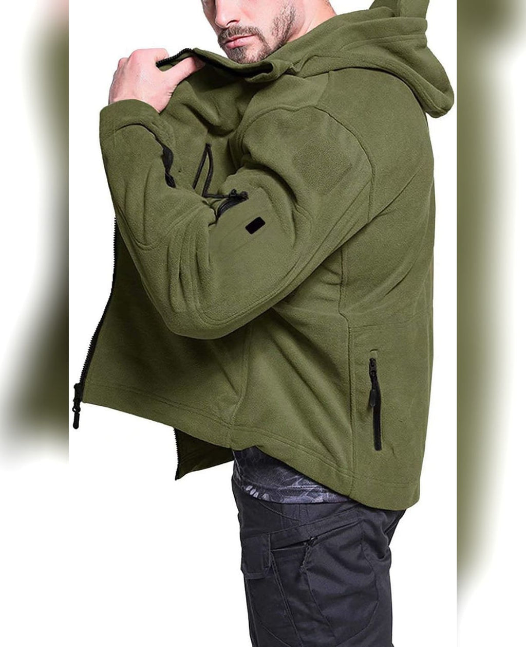 heren outdoor fleecejack met rits