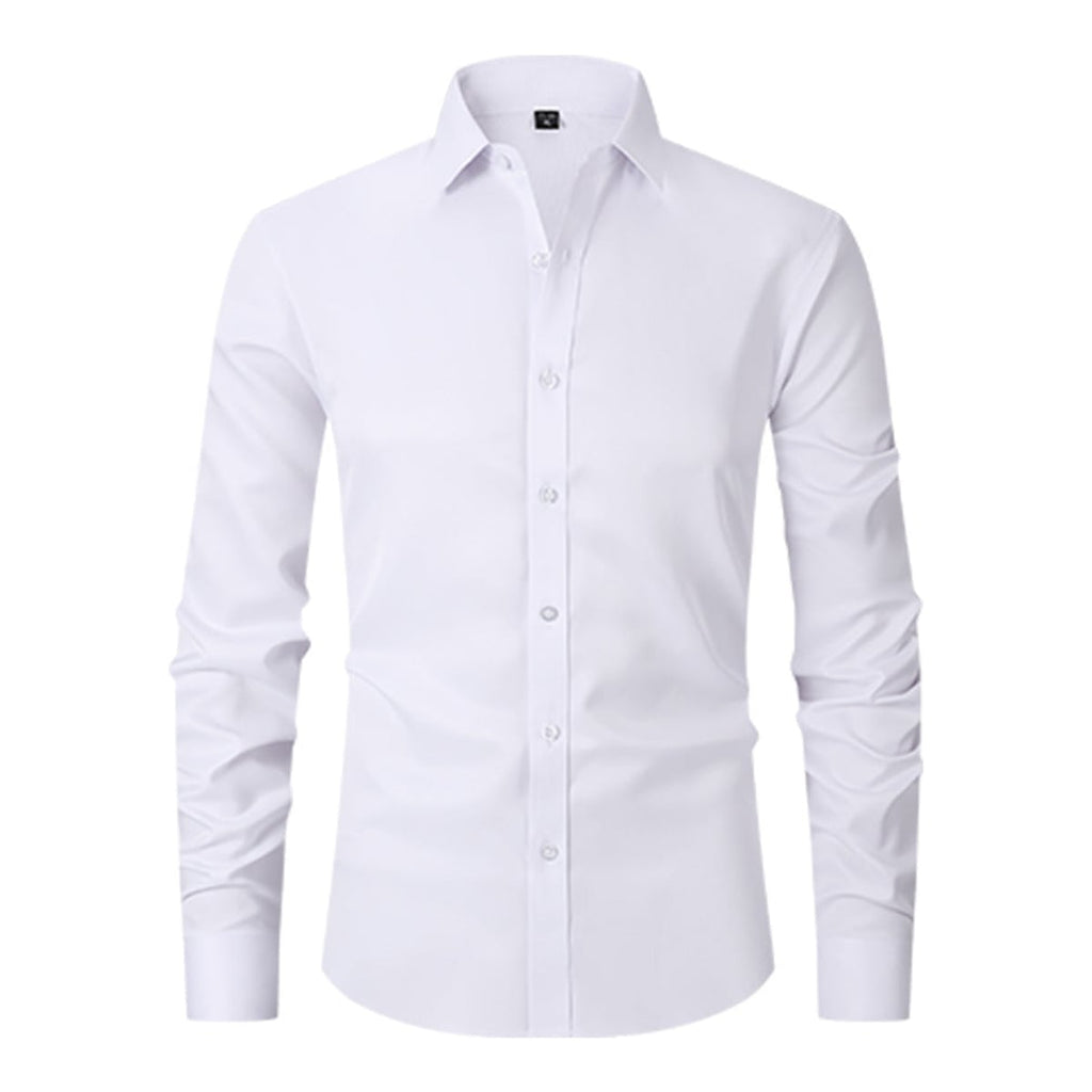 heren overhemd slim fit met lange mouw in wit