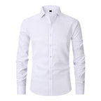 heren overhemd slim fit met lange mouw in wit