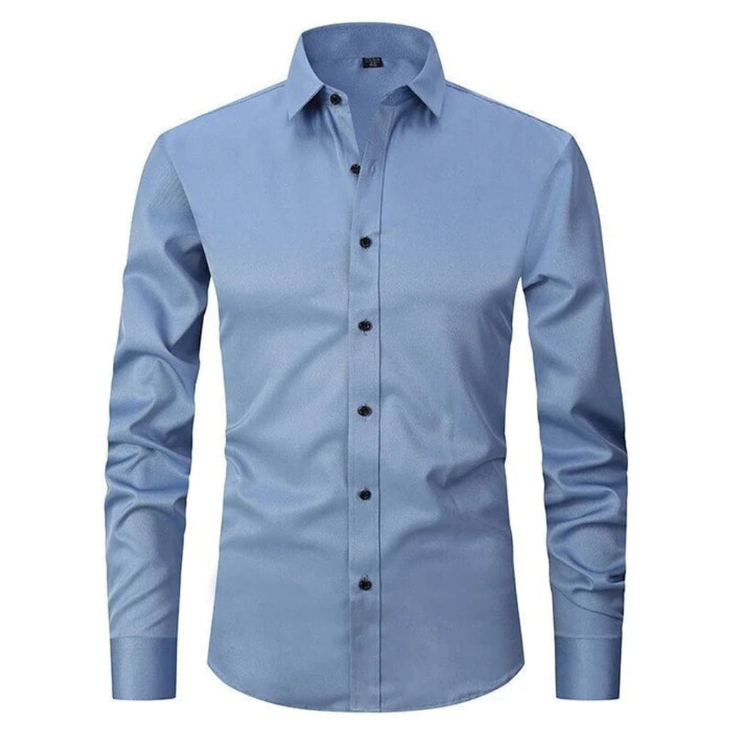 heren overhemd slim fit met lange mouw in lichtblauw