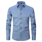 heren overhemd slim fit met lange mouw in lichtblauw