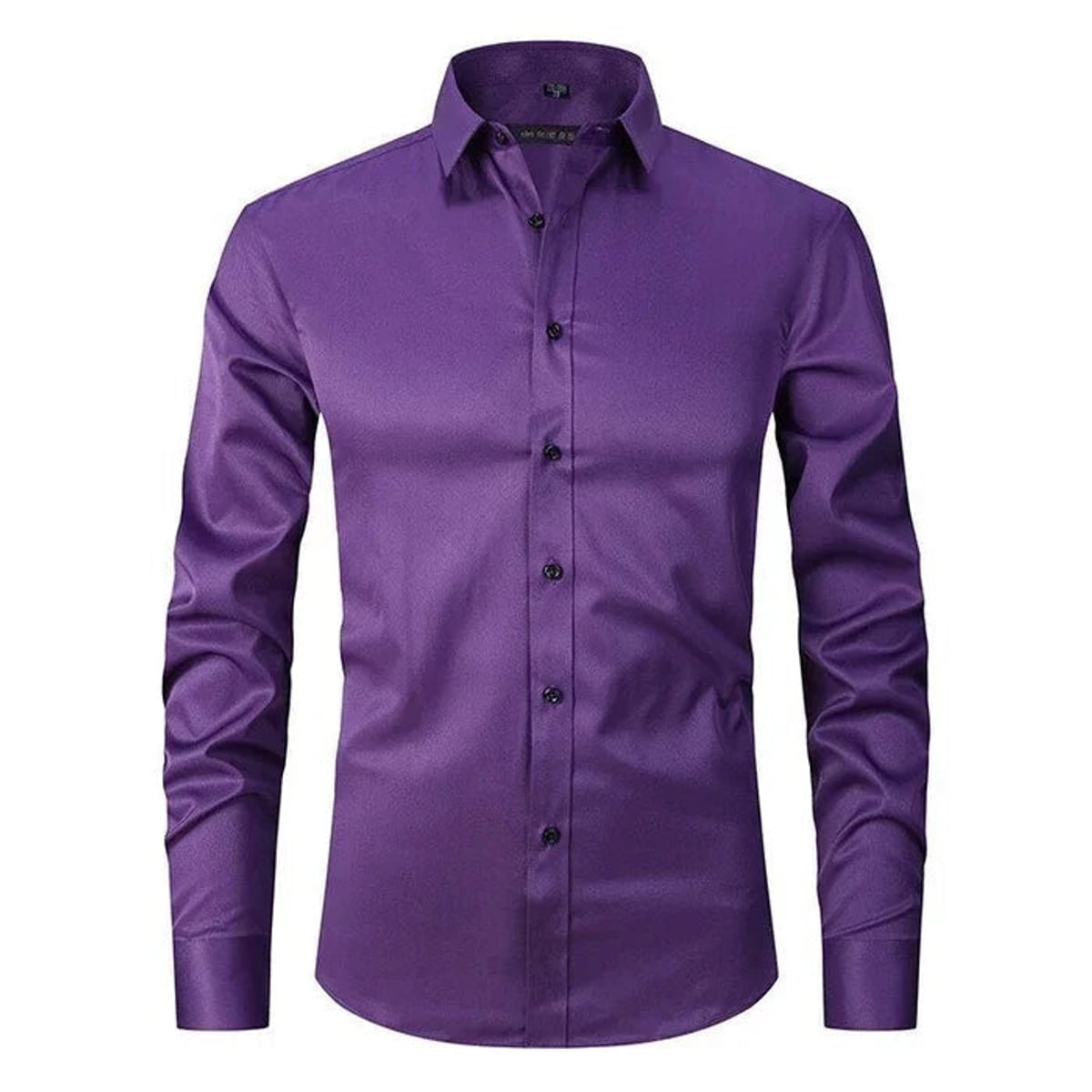 heren overhemd slim fit met lange mouw in paars