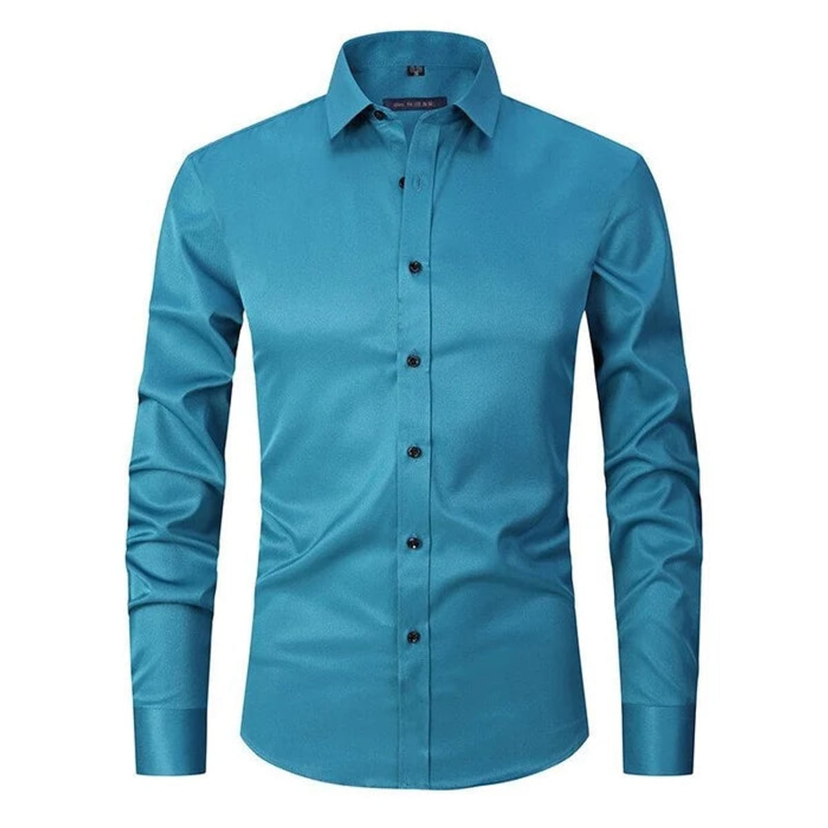 heren overhemd slim fit met lange mouw in lichtgroen