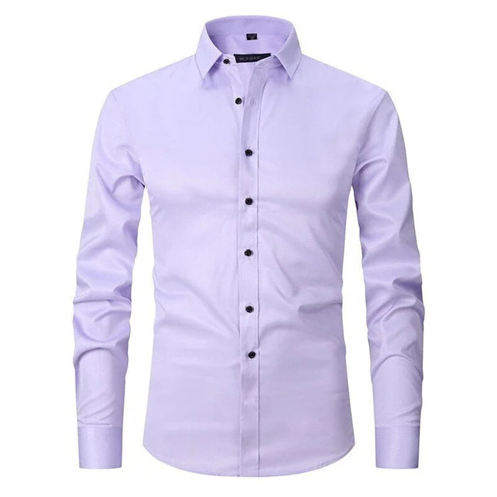 heren overhemd slim fit met lange mouw in lichtpaars
