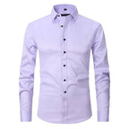 heren overhemd slim fit met lange mouw in lichtpaars