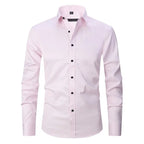 heren overhemd slim fit met lange mouw in roze