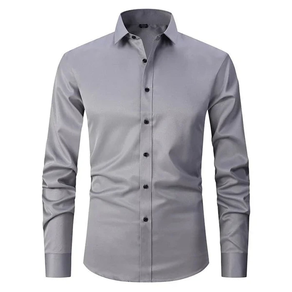 heren overhemd slim fit met lange mouw in grijs