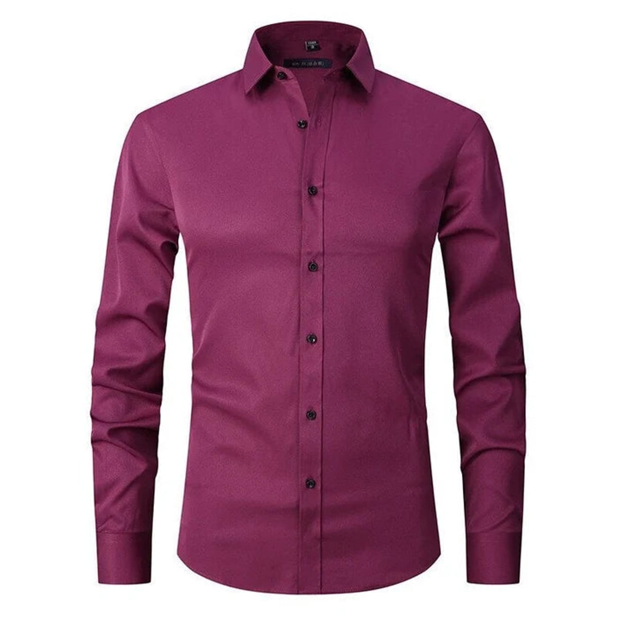 heren overhemd slim fit met lange mouw in bordeauxrood