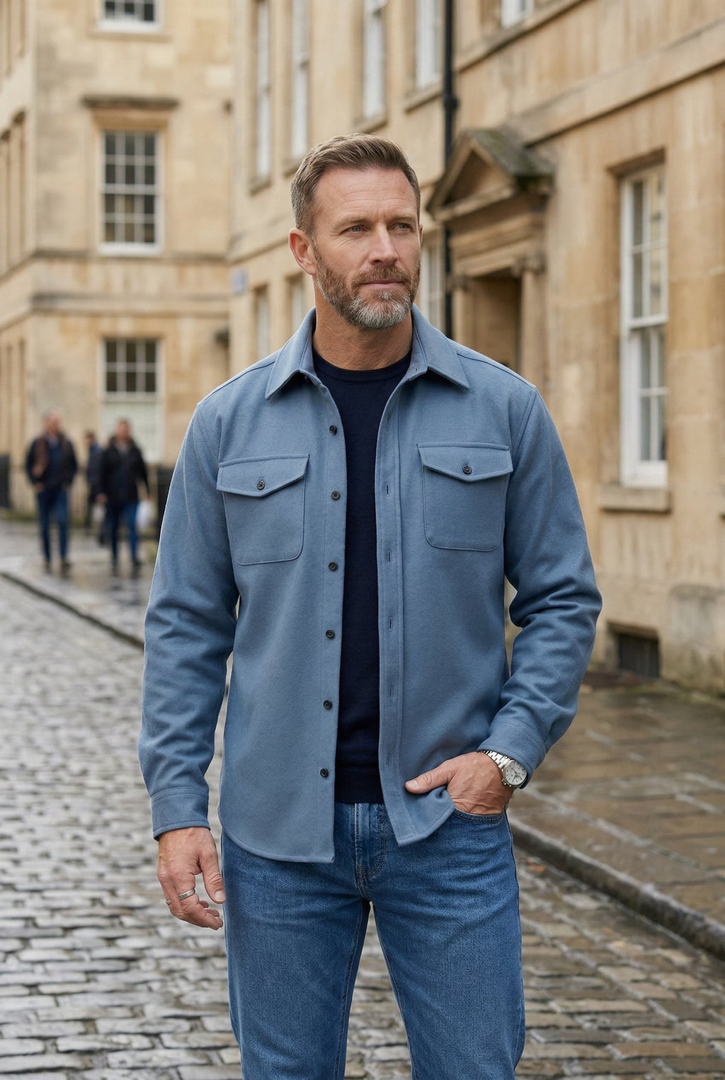 heren overshirt jas met borstzakken