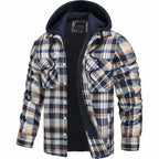 heren overshirt met capuchon en rits in grijs