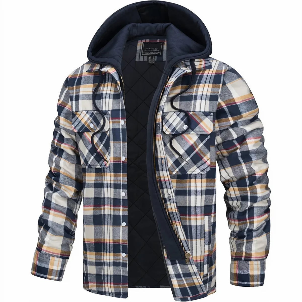 heren overshirt met capuchon en rits in grijs