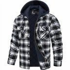 heren overshirt met capuchon en rits in zwart