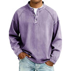 heren oversized overhemd met knoopsluiting in paars