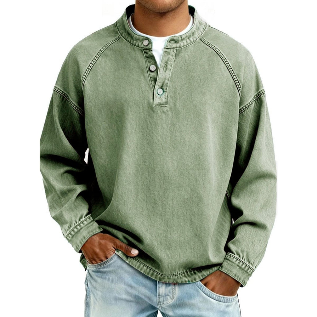 heren oversized overhemd met knoopsluiting in groen
