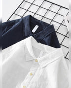 heren oversized popover overhemd met halve knoopsluiting