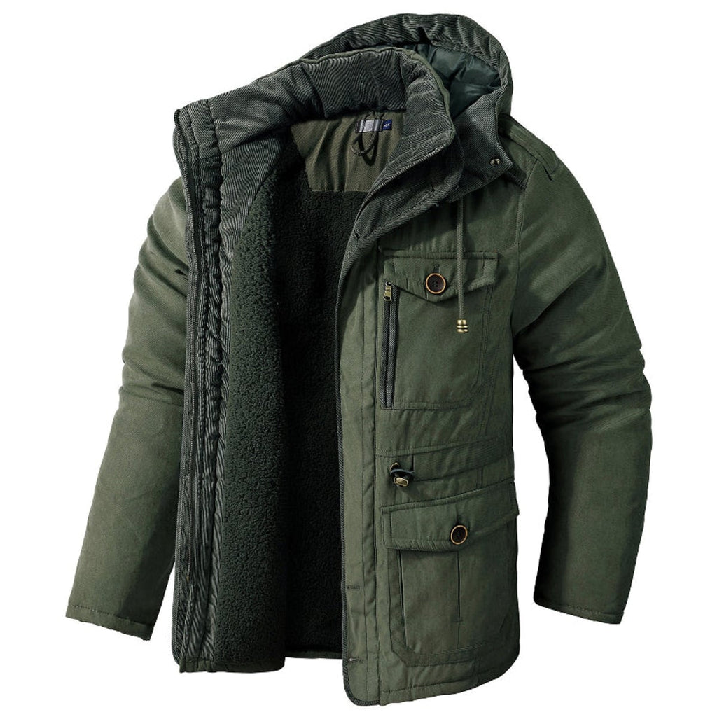 heren parka jas met capuchon in groen