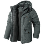 heren parka jas met capuchon in grijs