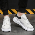 heren platform sneaker met dikke zool in zwart