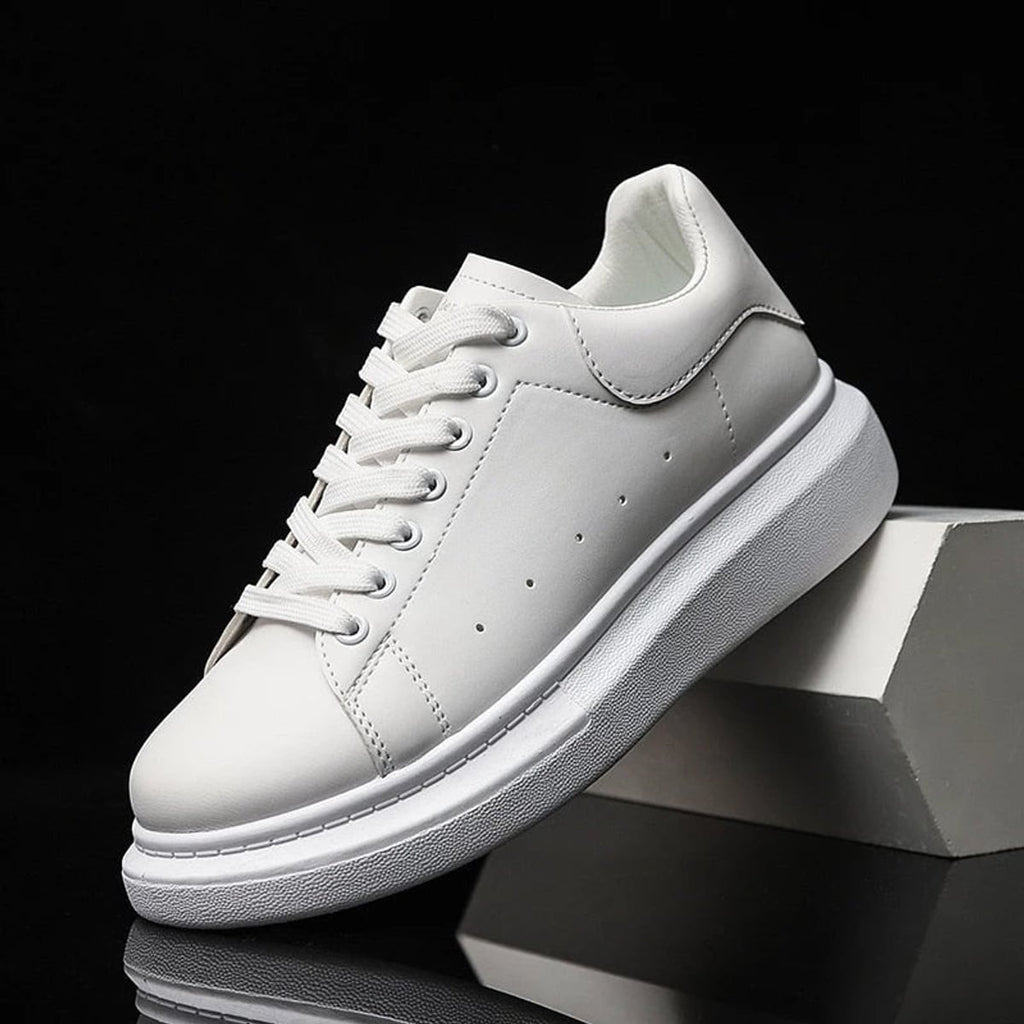 heren platform sneaker met dikke zool in wit