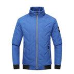 heren pufferjas met opstaande kraag in blauw