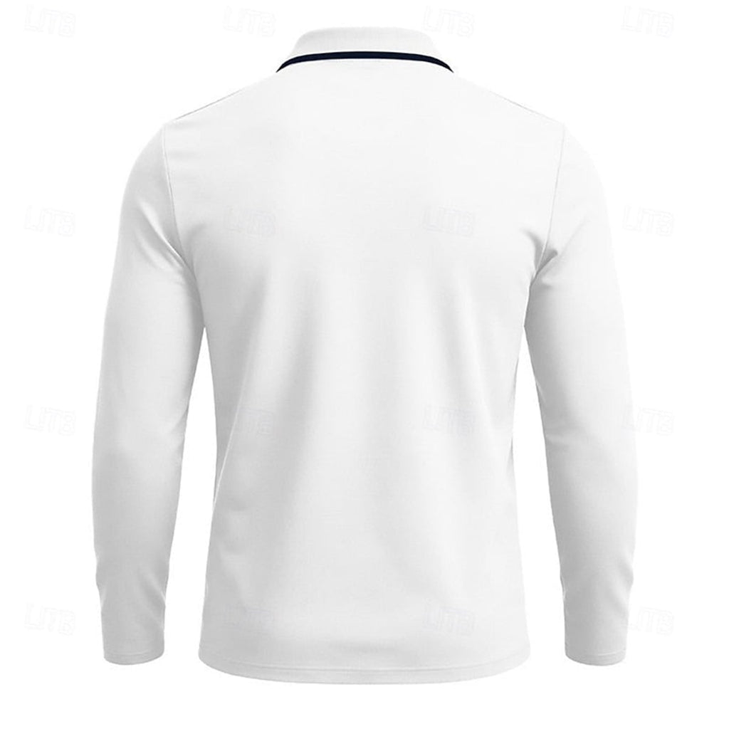 heren quarter-zip polo met lange mouw