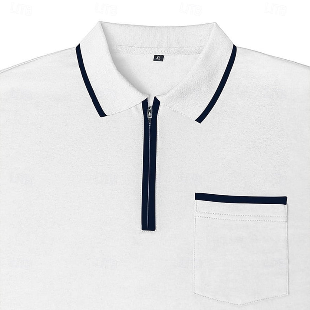heren quarter-zip polo met lange mouw