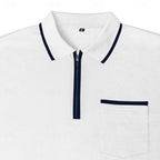 heren quarter-zip polo met lange mouw