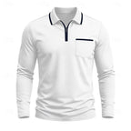 heren quarter-zip polo met lange mouw