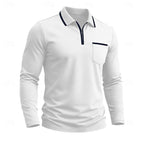 heren quarter-zip polo met lange mouw