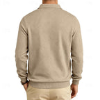 heren quarter-zip pullover met getextureerde afwerking en slanke pasvorm