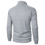 heren quarter-zip pullover met slanke pasvorm en staande kraag