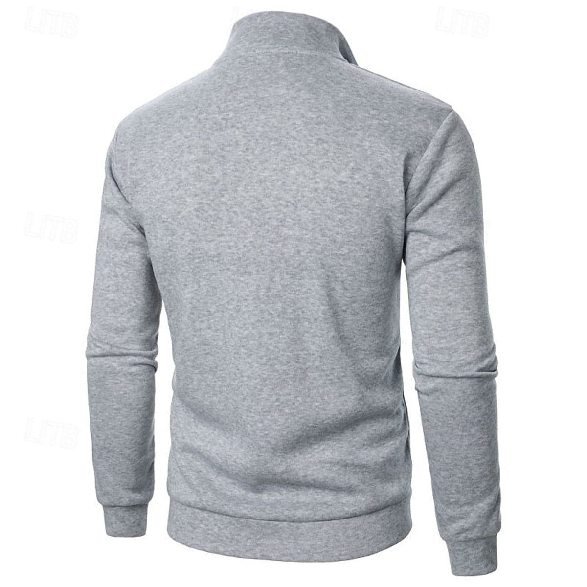 heren quarter-zip pullover met slanke pasvorm en staande kraag